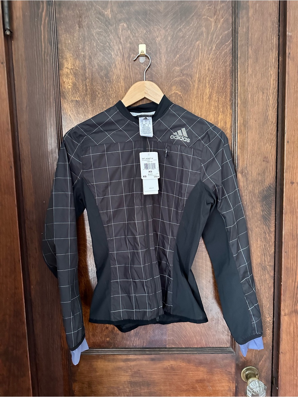 adidas Women’s Black Grid-Print Bomber Jacket